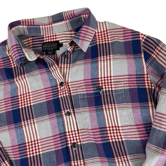 Pendleton Women Seaside Plaid Button Down Shirt Medium - Picture 9 of 12